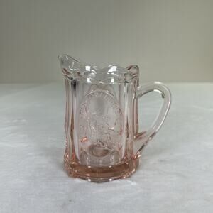 Vintage Tiara Pink Depression Glass Baby Nursery Rhyme Pitcher Baby Shower Decor